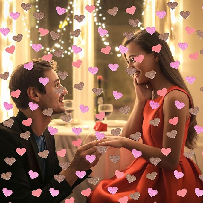 200 Pcs Pink Heart Paper Confetti - Image 5