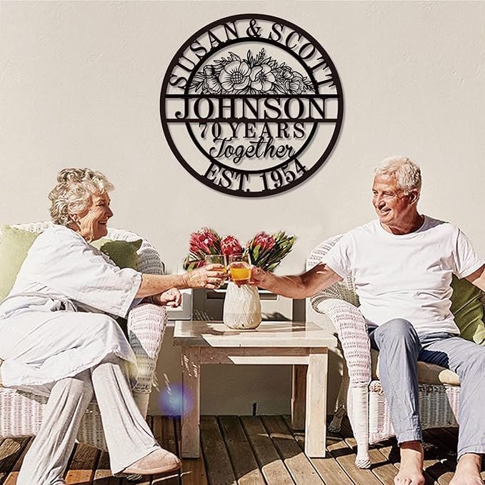 Custom 50th/40th/60th/70th/30th/1-99 Years Wedding Anniversary Sign Gifts - Image 8