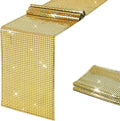 SquarePie Disco Table Runner Mirror Glitter Black and Gold Sequin Runner by SquarePie