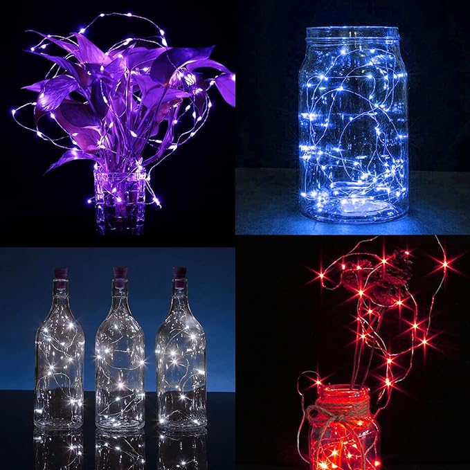 WATERGLIDE 12 Pack Fairy Lights Battery Operated, 7 ft 20 LED Mini String Lights - Image 4