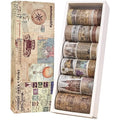 24 Rolls Vintage Washi Tape Set, Antique Car Buildings Map Stamp Stripe by emmoolife