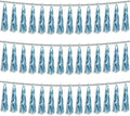 3P Light Blue Foil Fringe Metallic Tassel Streamers Banner Tassel Garland by HYSILLA