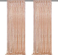 Backdrop Curtain Drapes 2 Panels Rose Gold Party Sequin Background 2FT x 8FT by QueenDream