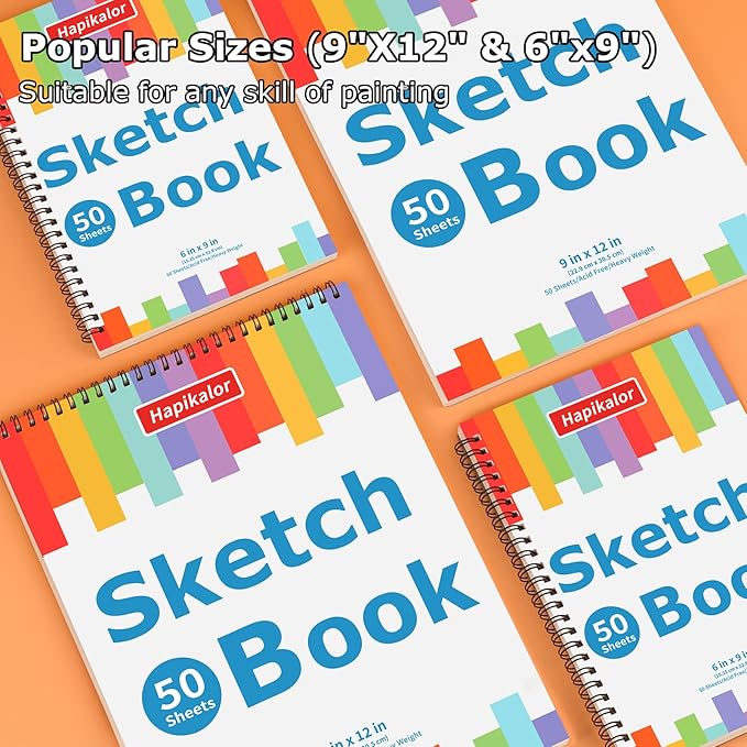 9" x 12" Sketch Book, Acid Free Artist Drawing Book Paper, Art Supplies - Image 7
