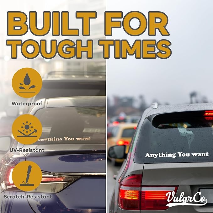 VulgrCo Custom Windshield Sticker, Create Your Own Custom Vinyl Decals - Image 5