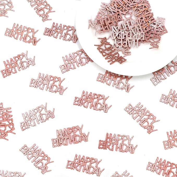 Rose Gold Happy Birthday Confetti - Image 3