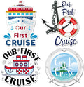 Hoteam 4 Pcs Our First Cruise Door Decorations Magnetic Large First Cruise Ship by Hoteam