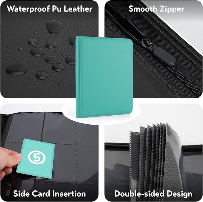 1000+ Pockets Trading Card Binder, Premium 16 Pocket Card Binder, Ringless Side - Image 4
