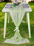 MDS 25 Pack 10ft Chiffon Table Runner 29 x 120 Inches Sheer Wedding Runner by MDS