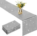 4 Packs Black and Silver Disco Table Runner, 12 x 108 Inches Mirror Glitter by Vehipa