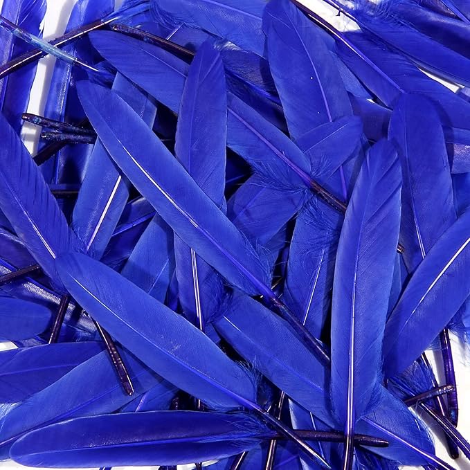 FeelfunFeather 120pcs Blue Goose Cochettes Feather Natural Bulk 4-6 inch 10-15cm - Image 5