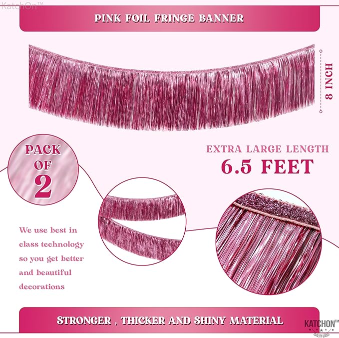 KatchOn, XtraLarge Pink Fringe Banner - Image 2