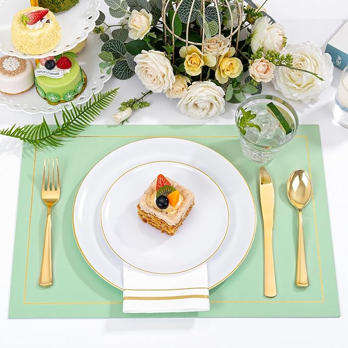 Festiva 350Pcs Gold Plastic Plates - Image 4