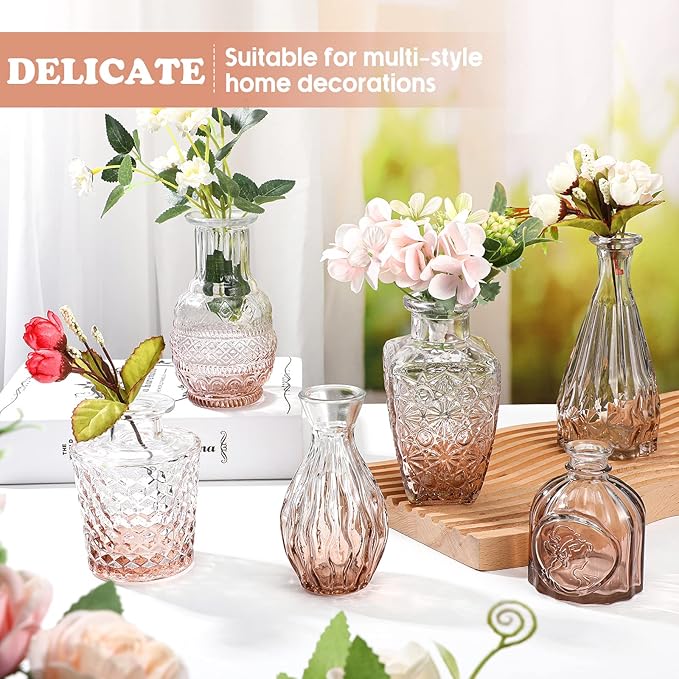 20 Pcs Glass Bud Vase Set Small Vintage Flower Vase in Bulk - Image 3
