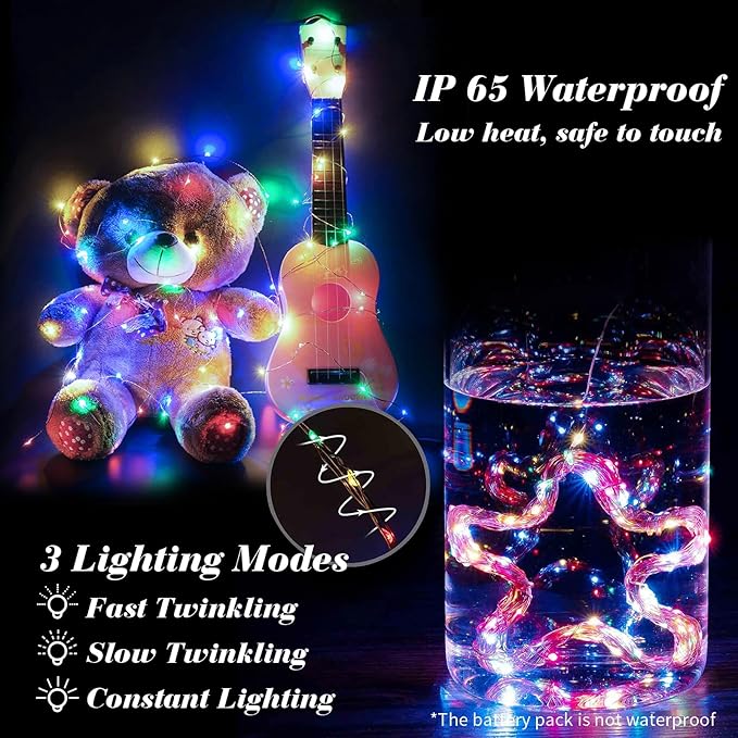 ZGWJ 12 Pack Fairy Lights Battery Operated, 7ft 20 Mini LED Fairy String Lights - Image 4