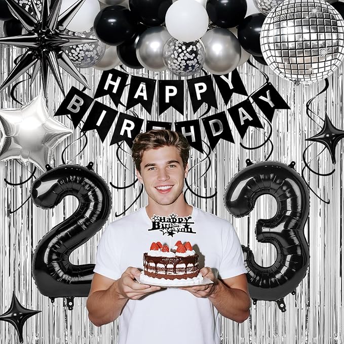 23rd Birthday Decorations for Men Women, Fringe Curtains Kit - Image 3