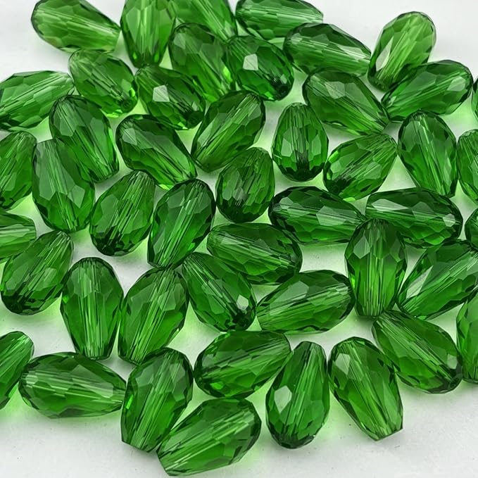 100pcs 8x12mm Teardrop Crystal Glass Beads by Unknown