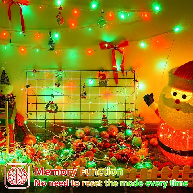 YEGUO 165ft 500 LED Red and Green Christmas Lights Outdoor Waterproof, 8 Modes - Image 4