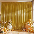 Golden Brown Satin Backdrop Curtains 2 Panels by WishCare