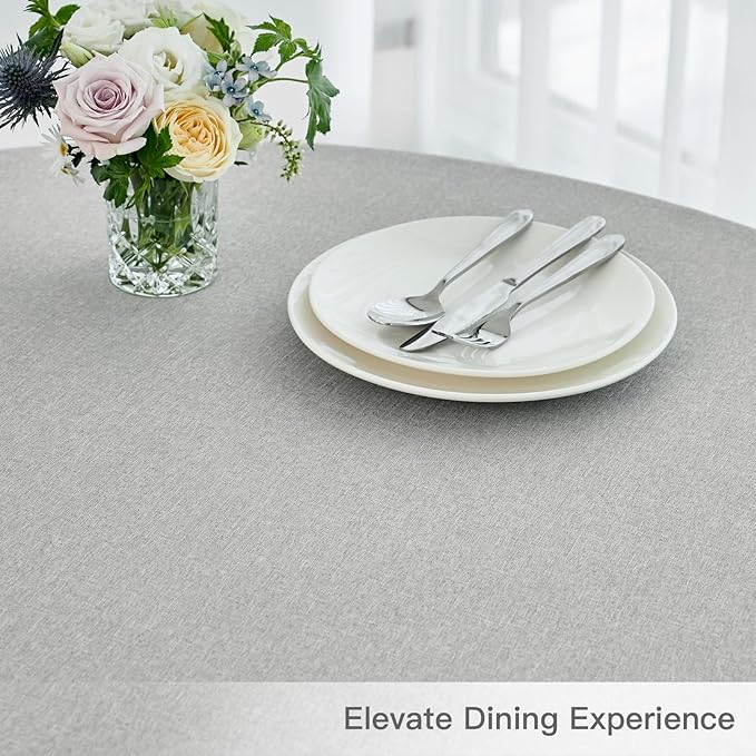 maxmill Linen Textured Tablecloth Spill-Proof Stainproof Wrinkle Free Washable - Image 8