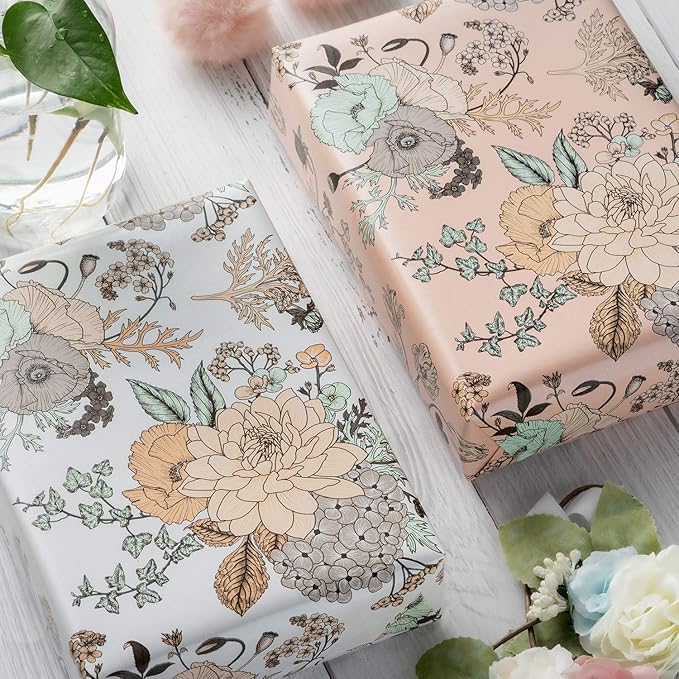 WRAPAHOLIC 30 Inch Jumbo Floral Wrapping Paper - Image 7