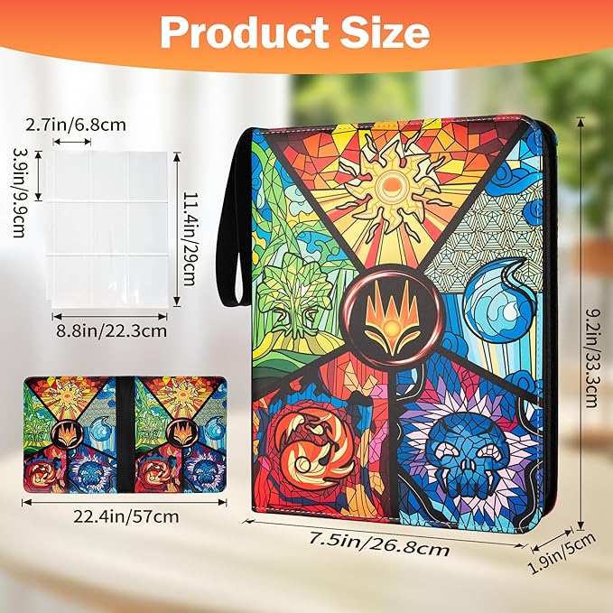 9 Pocket Card Binder for MTG/YGO/PTCG/Game Cards, Holds 900 Cards, Premium Card - Image 3
