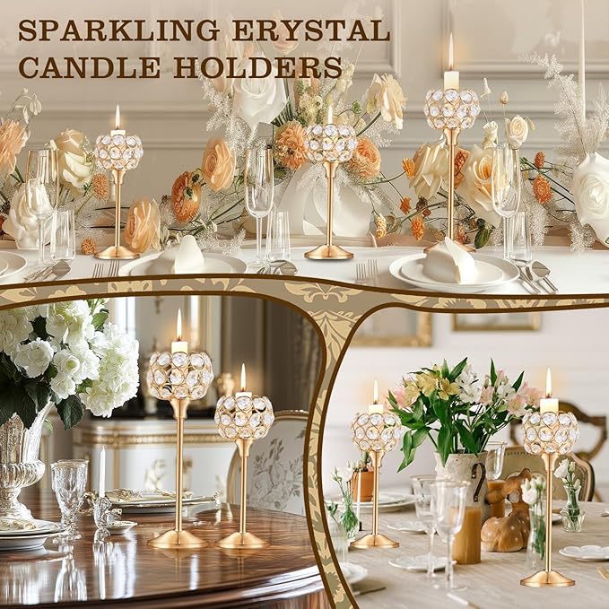 Crystal Candle Holders Set of 16 - Image 4