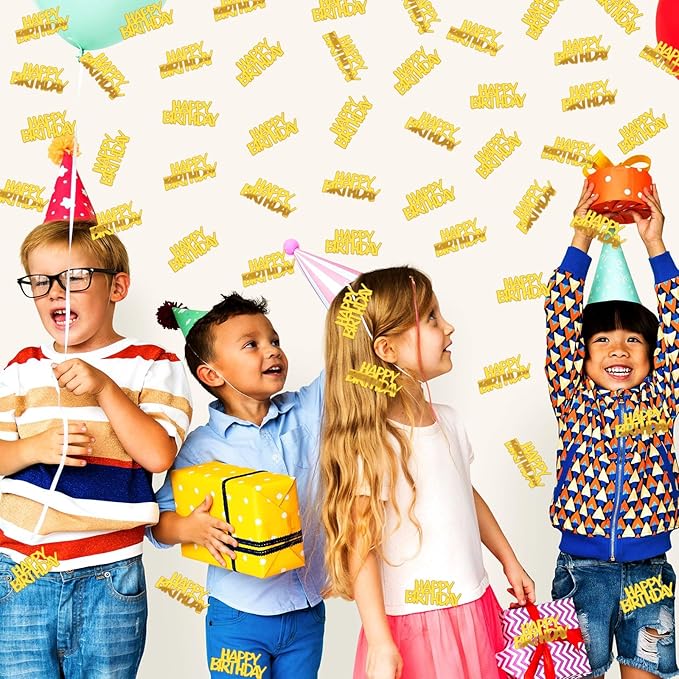MARFOREVER Gold Happy Birthday Confetti Glitter, Birthday Party Metallic Foil - Image 7