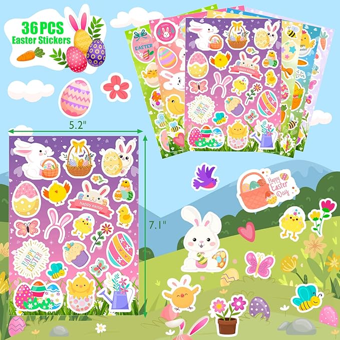 36 Sheets Easter Stickers, Easter Stickers - Image 4