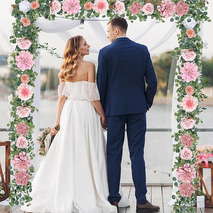 Waipfaru 2 Pcs Flower Garland, 12.14ft Eucalyptus Garland Vines - Image 7