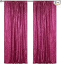 Sugargirl Fuchsia Sequin Backdrop Curtain 2 Panels 2FTx8FT Glitter Fuchsia by Sugargirl