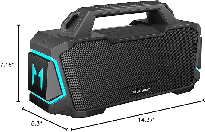 Bluetooth Speaker, Musibaby M1 Portable Bluetooth Speakers:Loud Stereo Sound - Image 8