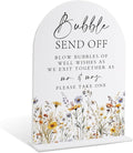 Wedding Signs for Ceremony and Reception, Boho Floral Acrylic Bubble Send Off by Unknown