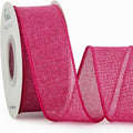 Ribbli Burlap Wired Ribbon, 1-1/2 Inch x 10 Yard, Hot Pink, Solid Wired Edge by Ribbli