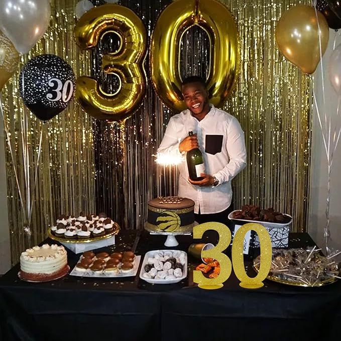 TONIFUL 11.8 Inch Gold Glitter Numbers Table Centerpieces 0-9 Birthday Party - Image 6