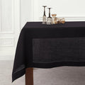 Solino Home Black Linen Tablecloth 52 x 52 Inch by SolinoHome