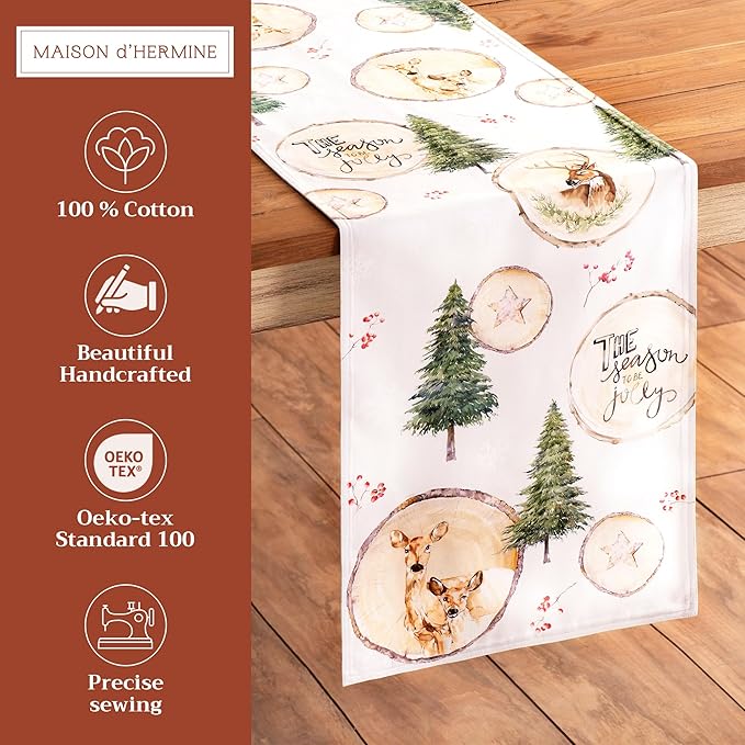 Maison d' Hermine Table Runner 100% Cotton Double Layer Table Runners 108 - Image 2