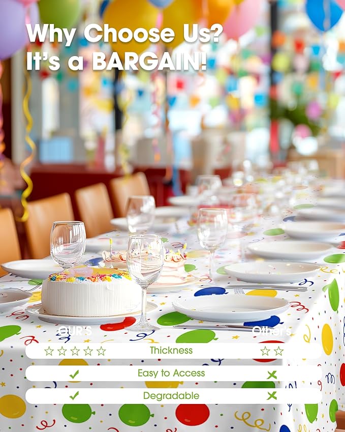 Pureegg Plastic Table Cloth Disposable 10 Pack, 54 x 108 Inch Table Cloths - Image 6