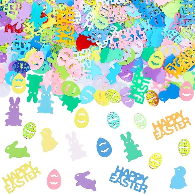MARFOREVER Easter Confetti, Bunny Egg Rabbit Chicken Glitter Table Decorations by MARFOREVER