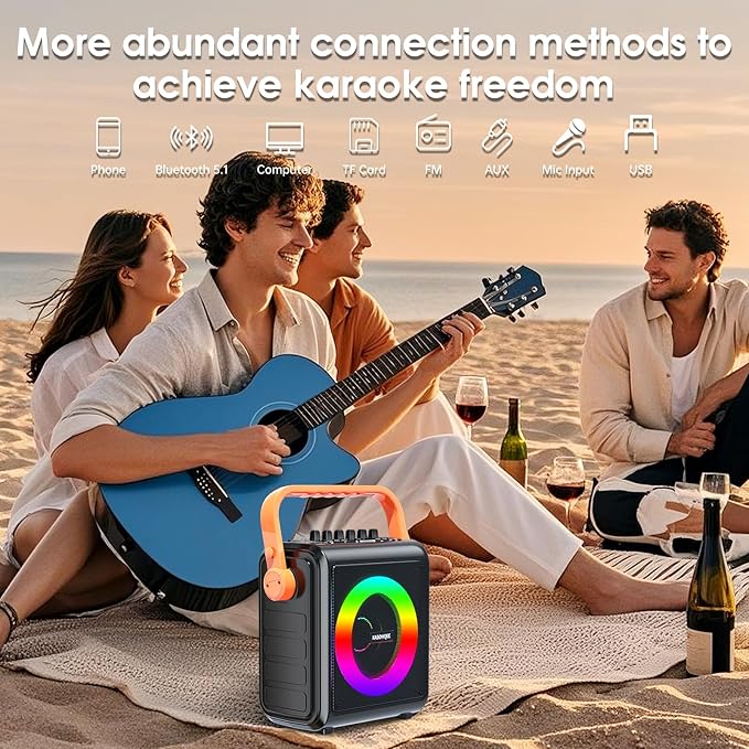 Karaoke Machine, 8000mAh Portable Bluetooth Speaker - Image 2