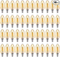 FLSNT Amber LED Candelabra Light Bulbs 40W Equivalent, B11 E12 LED Chandelier by FLSNT