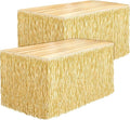 Fovths 2 Packs Luau Grass Table Skirt Fringe Straw Grass Skirt 108 x 30 Inch by Fovths