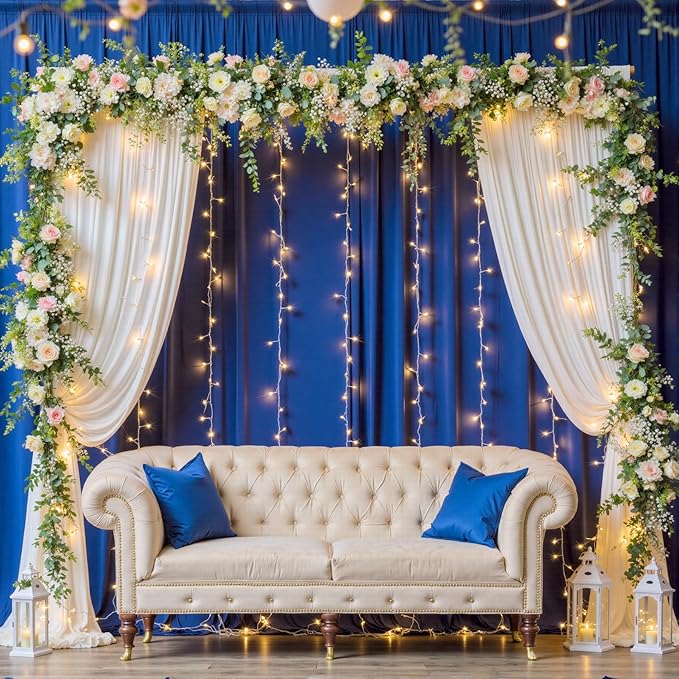 30ftx12ft Wrinkle Free Royal Blue Backdrop Curtain, 6 Panels 12FT Height Royal - Image 7