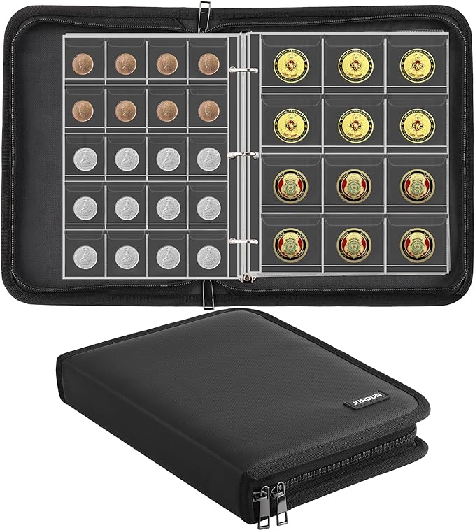 Coin Collection Book for Collector, 260 Pockets Fireproof Coin Collection by JUNDUN