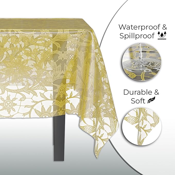 Exquisite Lace Table Cloth Rectangle Table Plastic 12-Pack Lace Tablecloth - Image 4