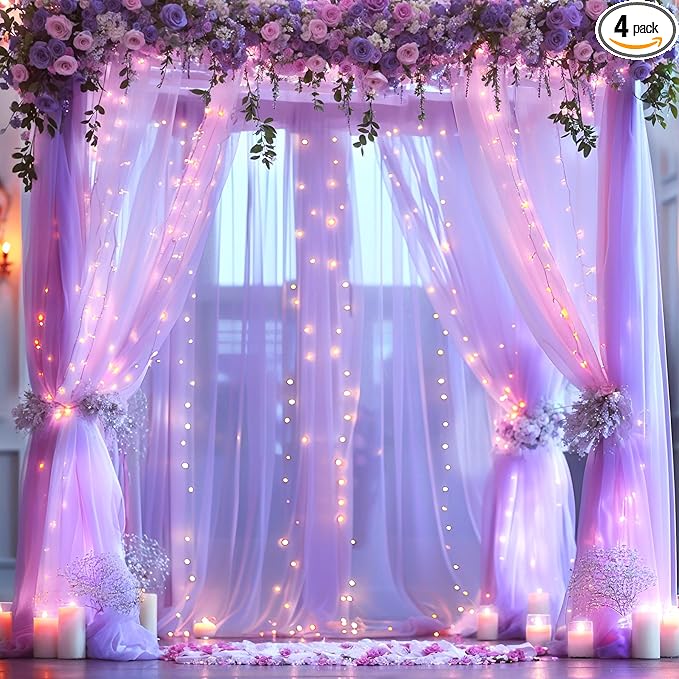 Lavender Tulle Backdrop Curtain by Suppromo