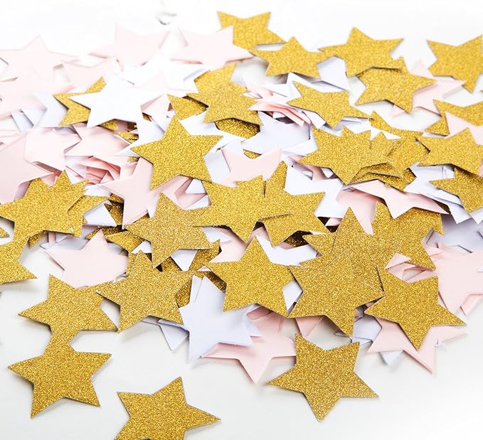 MOWO Glitter Five Stars Confetti Wedding Party Decor and Table Decor, 1.2’’ in - Image 2