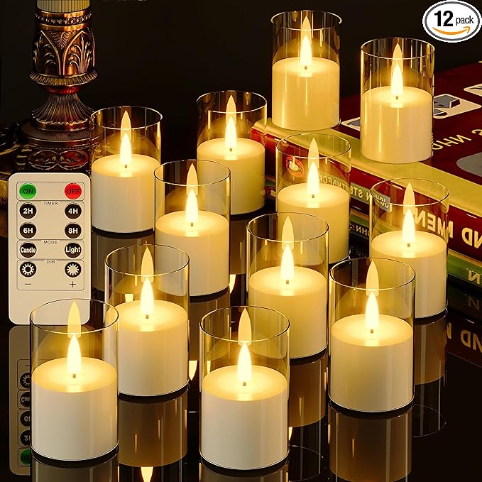12Pack Flickering Flameless LED Candles by VIODAIM