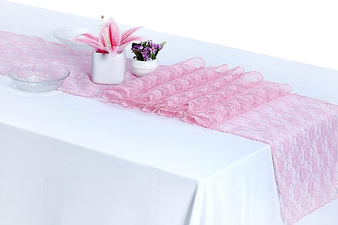 MDS Pack of 25 Wedding 12 x 108 inches Lace Table Runner by MDS