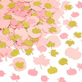 MARFOREVER 350 Pcs Fall Thanksgiving Pink and Gold Pumpkin Maple Leaf Confetti by MARFOREVER